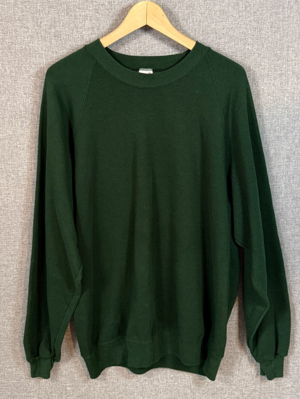 Vintage Jerzees Blank Crewneck Green Sweatshirt Size XL Cotton Poly Blend